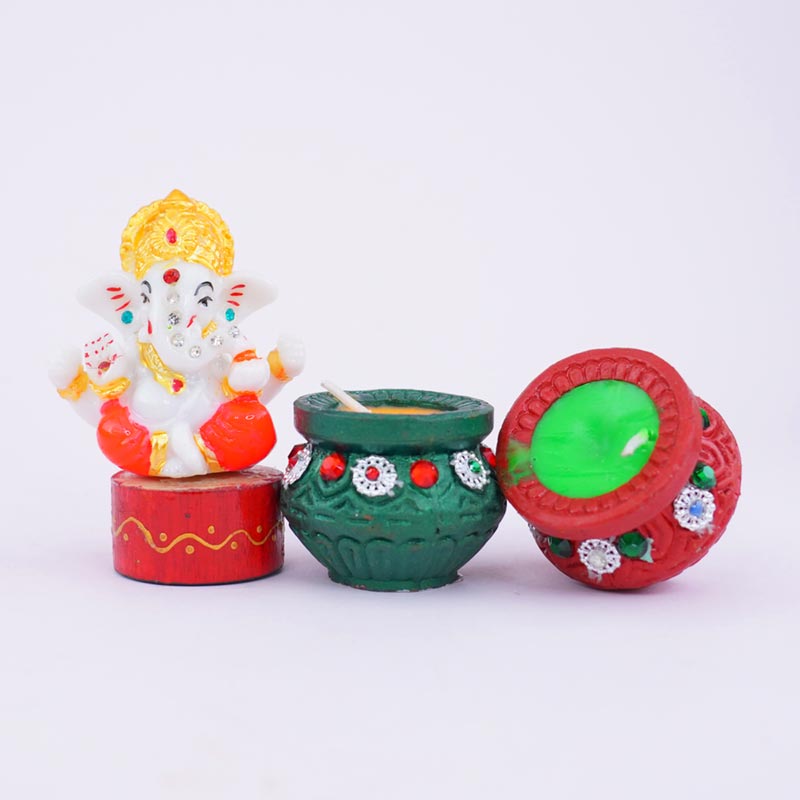 Send Ganesha Idol With Dry Fruits Corporate Gift Hamper Online DW22