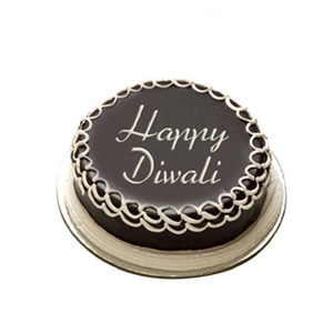 Round Chocolate Deepavali Cake - Diwali Gifts