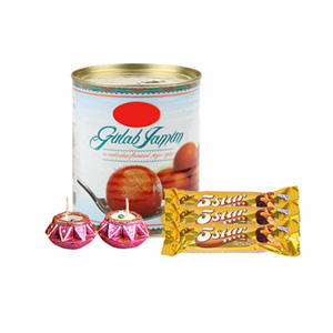 Gulab Jamun, Chocolates & Diya - Diwali Gifts