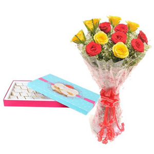 Mix Roses & Kaju Katli - Diwali Gifts
