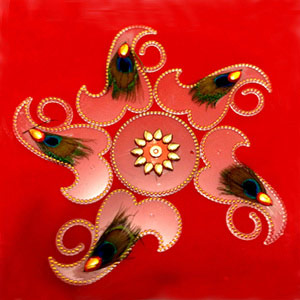 Peacock Acrylic Rangoli Sticker