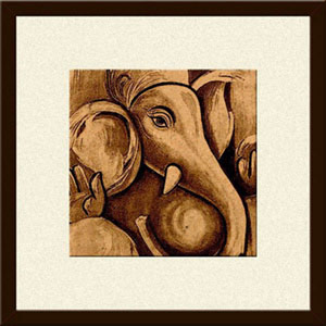 Ganesha Wall Painting - Engraved on Wood