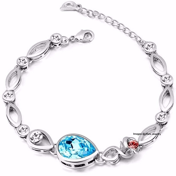 Send Silver Brass Rhodium Plated Bracelet Online - BR1100294RBluGAL18 ...