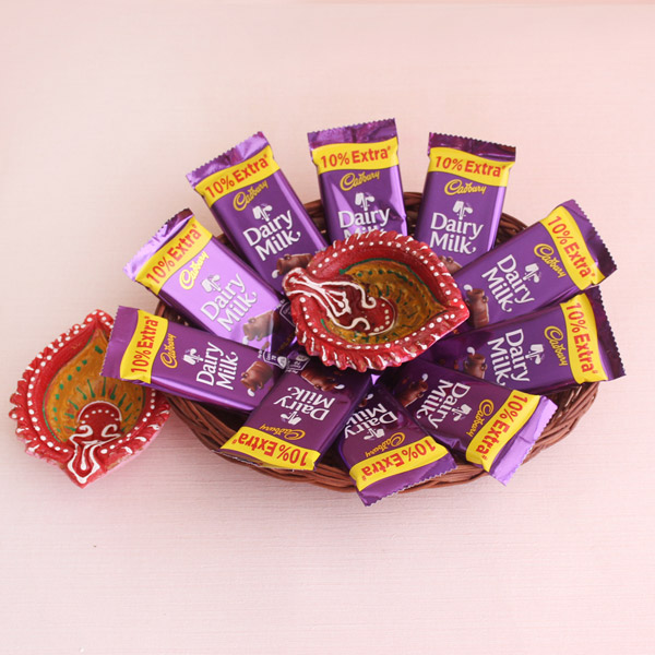 Send Cadbury Dairy Milk Diwali Basket Online DW1993567 Giftalove