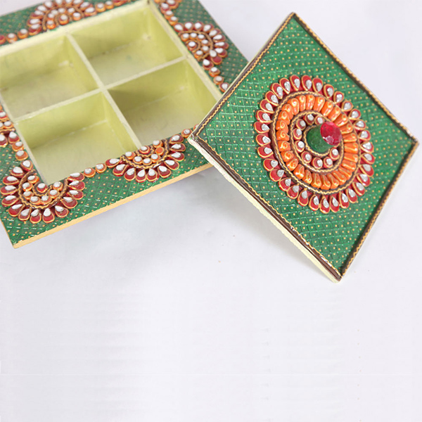 Send Kundan arted dry fruit box Online PRIMOBH0073DW17 Giftalove