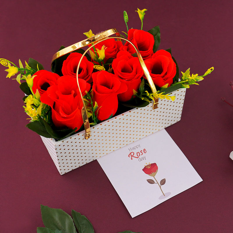 Send Artificial Roses and Message Card Rose Day Gift Online VL23
