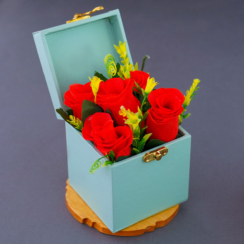 Send Bunch of Artificial Red Roses with Message Card Rose Day Gift