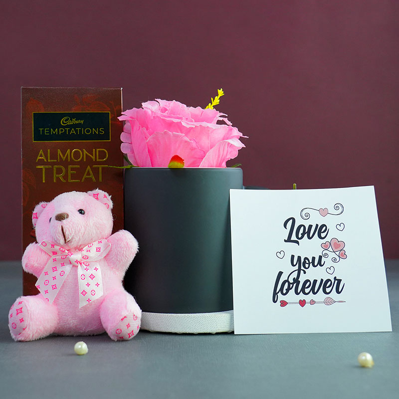 Buy Chocolate with Teddy Keychain Gift Pack for Girlfriend Online