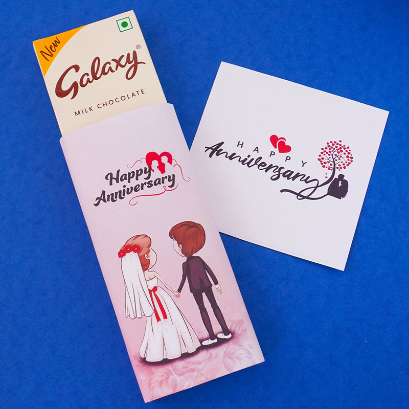 Send Chocolates with Anniversary Gift Card for Him Online GAL22109532 Giftalove