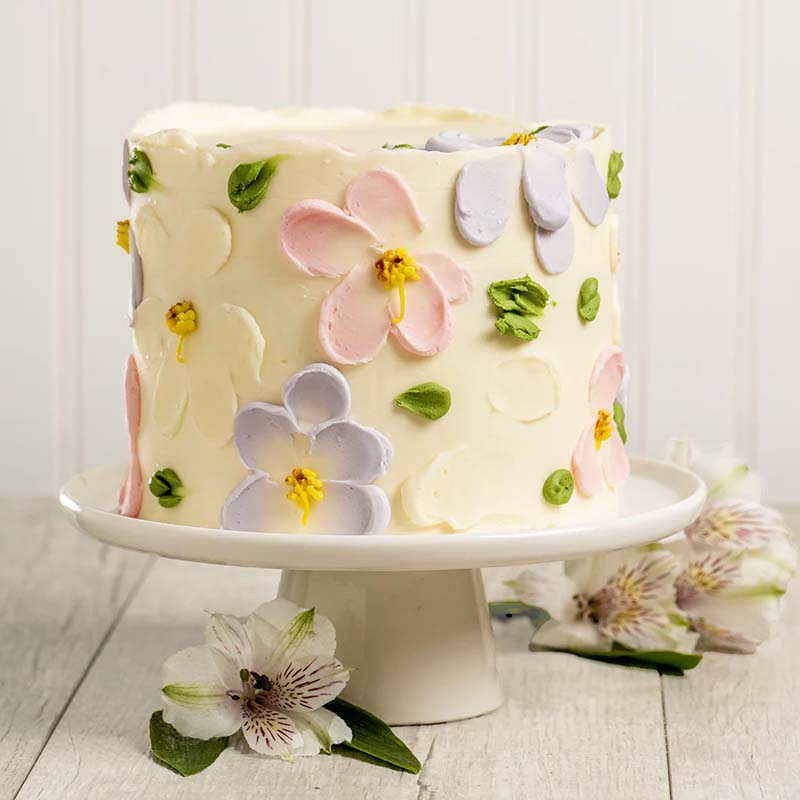 Send Floral Design Vanilla Mothers Day Cake Online GAL23110773