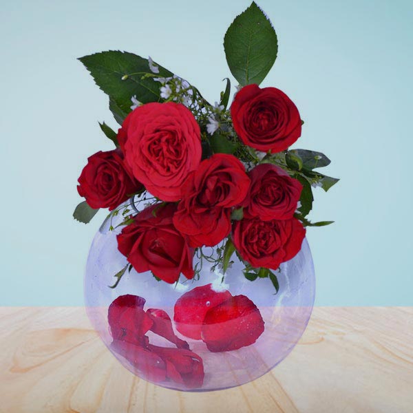 Send Red Rose Glass Vase Gift Online - GAL22-108600 | Giftalove