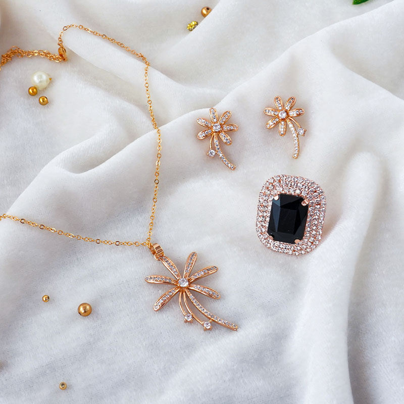 Send Rose GoldPlated Jewellery Set Online GAL22109200 Giftalove