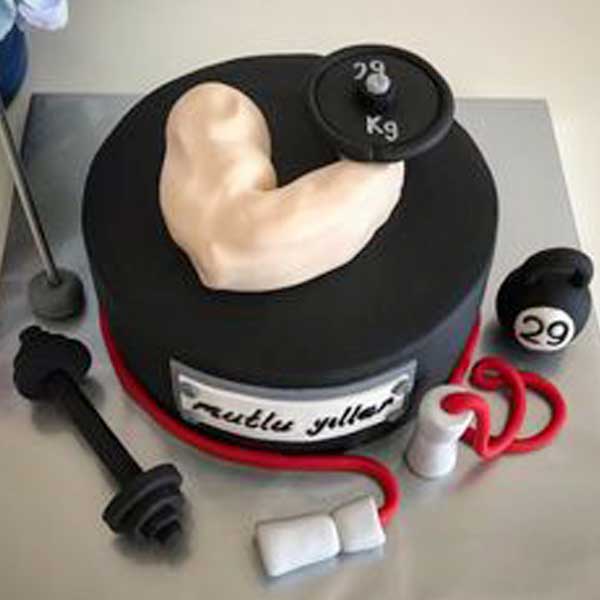 Gym Theme Semi Fondant Chocolate Cake Delivery in Delhi NCR - ₹1,899.00 Cake  Express