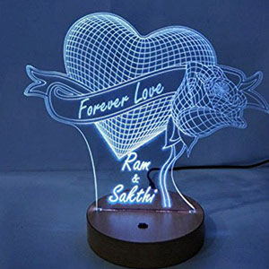 Personalized 3D Illusion LED Lamp Single Colour
