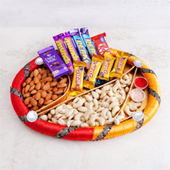 Puja Thali Chocolates N Dryfruits Bhai Dooj Hamper 