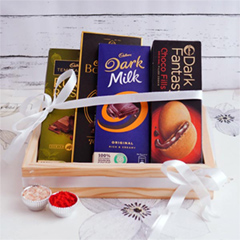 Bhai Chocolate Hamper with Designer wooden Tray