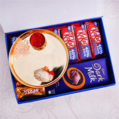 Bhai Duj Chocolates with Signature Box and Puja Thali