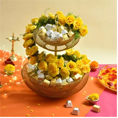 Roses and Chocolates Arrangement Combo
