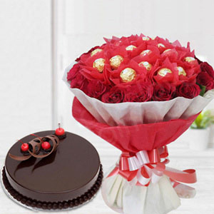 Chocolate Bouquet with Truffle Cake