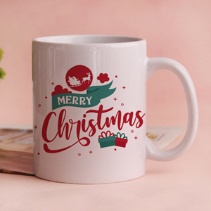 Christmas-Themed White Mug
