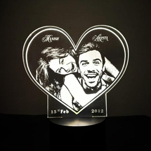 3D LED Personalized Anniversary Name Photo Date Lamp
