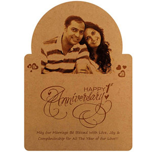 Happy Anniversary Engraved Photo Frame Style 3