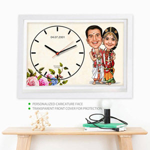 Caricature Wall Clock - Just Married