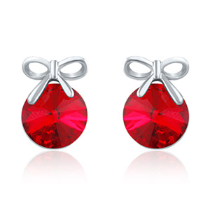 Brass Stud Red Earring