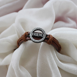 “FRIEND” Leather Band