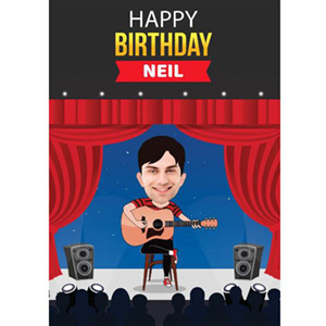 funny birthday caricature for him online