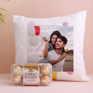 Personalized Cushion and Chocolate Combo
