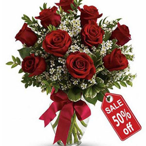 10 Red Roses Fresh Bouquet