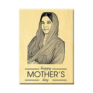 Mother''s Day Present ideas – Engraved Photo on Maple Wood