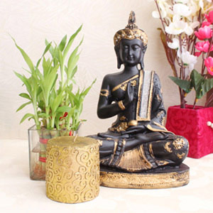 Lucky Bamboo with Buddha