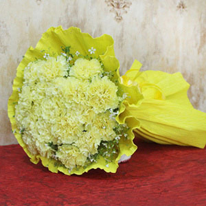 Lovely Yellow Carnations Bouquet
