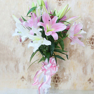 Pink & White Lily Bouquet
