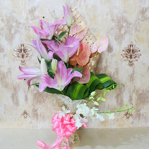Exotic Pink Lily Bouquet