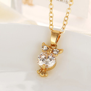 Gold Plated Hooting Nocturnal Owl Pendant