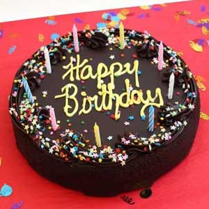 Hand Decorated Birthday Chocolate Cake