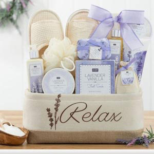 Lavender Vanilla Spa Gift Basket