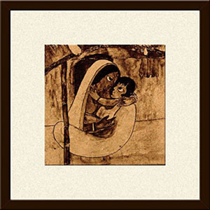 Mother''s Day Gift Painting- Engraved Mother Child Photo