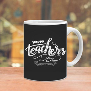 Black Happy Teacher Day Mug