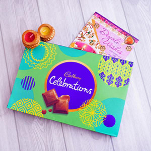 Cadbury Celebration and Diwali card with Mataka Diya