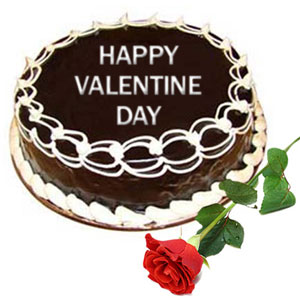 Valentine Choco Cake with Rose