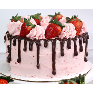 Choco-Drip Strawberry Cake