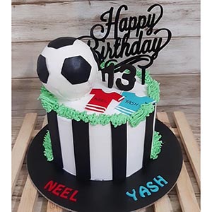 Choco Vanilla Fondant Football Cake 