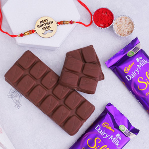 Combo of Best Brother Rakhi with Dairy Milk Chocolate