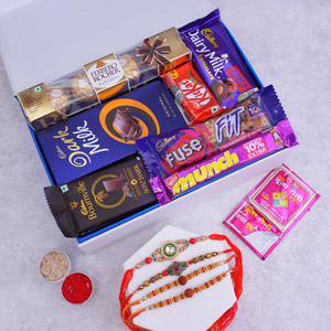 Combo of Four Rakhis with Chocolates