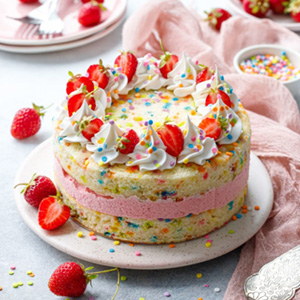 Creamy Sugar Free Strawberry Cake
