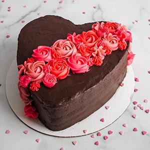 Delightful Heart Shape Chocolate Cake